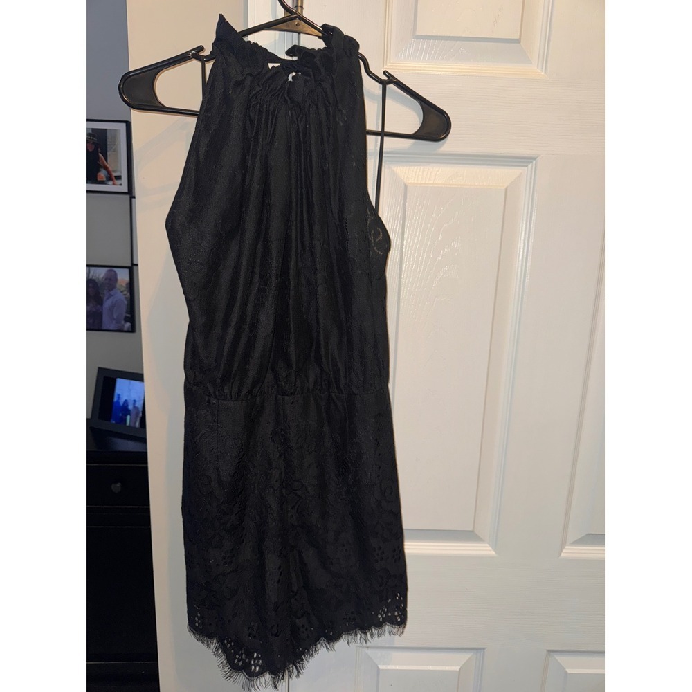 LOVER the Label Black Lace Romper Halter Neck Tie‎ Sleeveless Size 14/10 - Picture 3 of 16